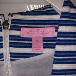 Lily Pulitzer blue and white striped v neck dress
